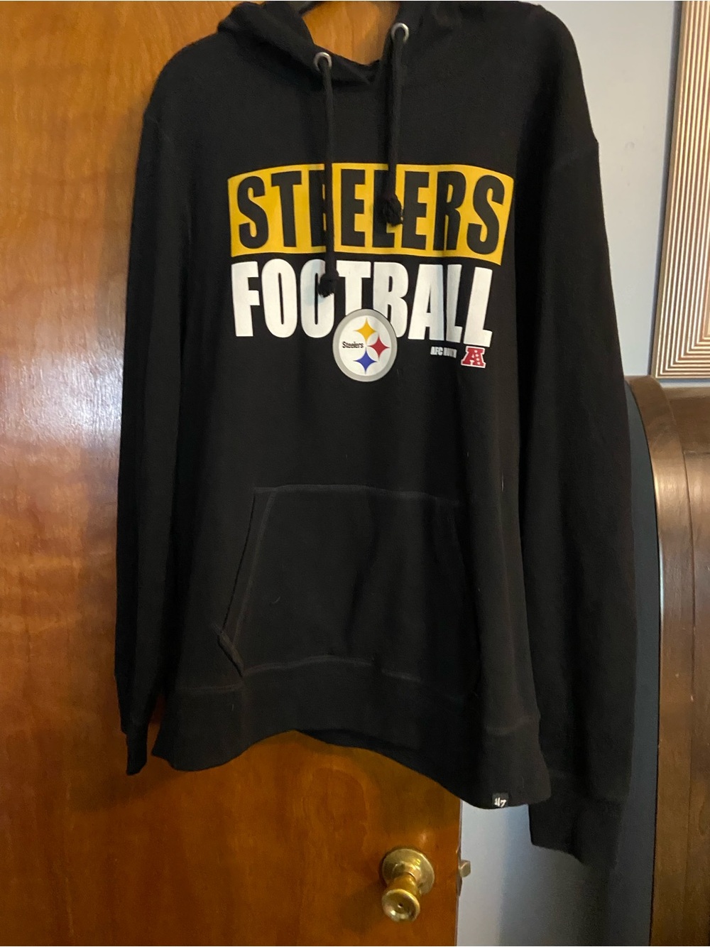 '47 Black Pullover Hoodie with White Logo